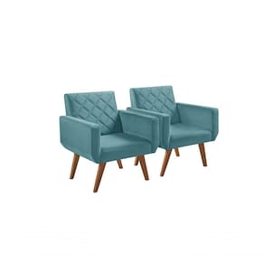 Kit 2 Poltronas 1 Lugar Braço Anabelle Unidecor Turquesa