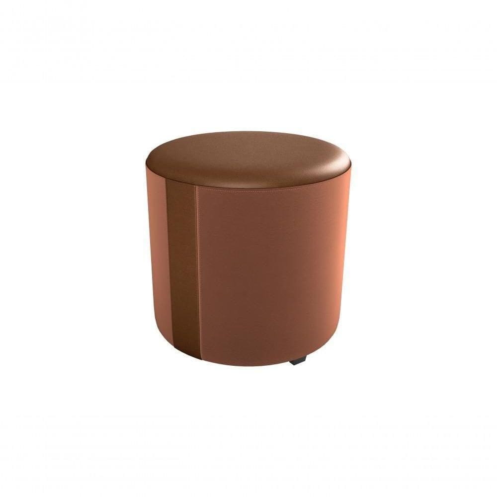Puff Decorativo Sala Descando Copenhage Premium Veludo Ferrugem Matrix