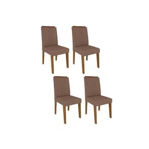 Cadeira Sala De Jantar Nicole Kit 4 Un Savana/suede Pluma - Cimol