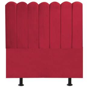 Cabeceira Nuvem Cama Box Casal 140 Cm Alanis Suede Vermelho