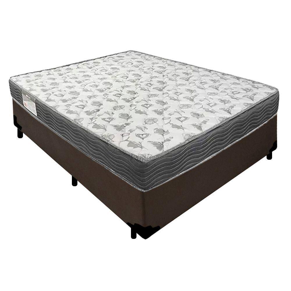 Cama Box Casal Sintético + Colchão De Espuma D33 - Sereneprime - 138cm Marrom