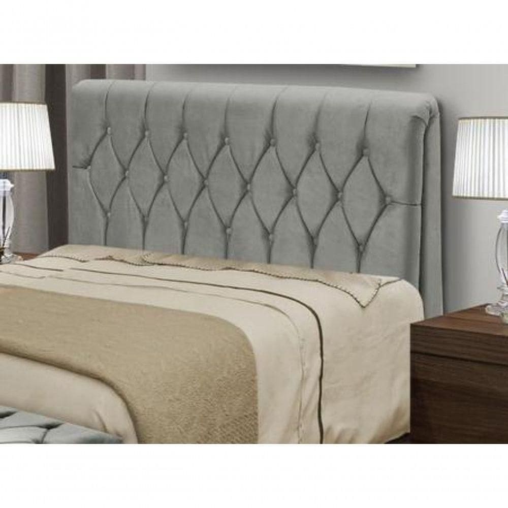 Cabeceira De Cama Box Queen 160 Cm Istambul Dobuê - Cinza