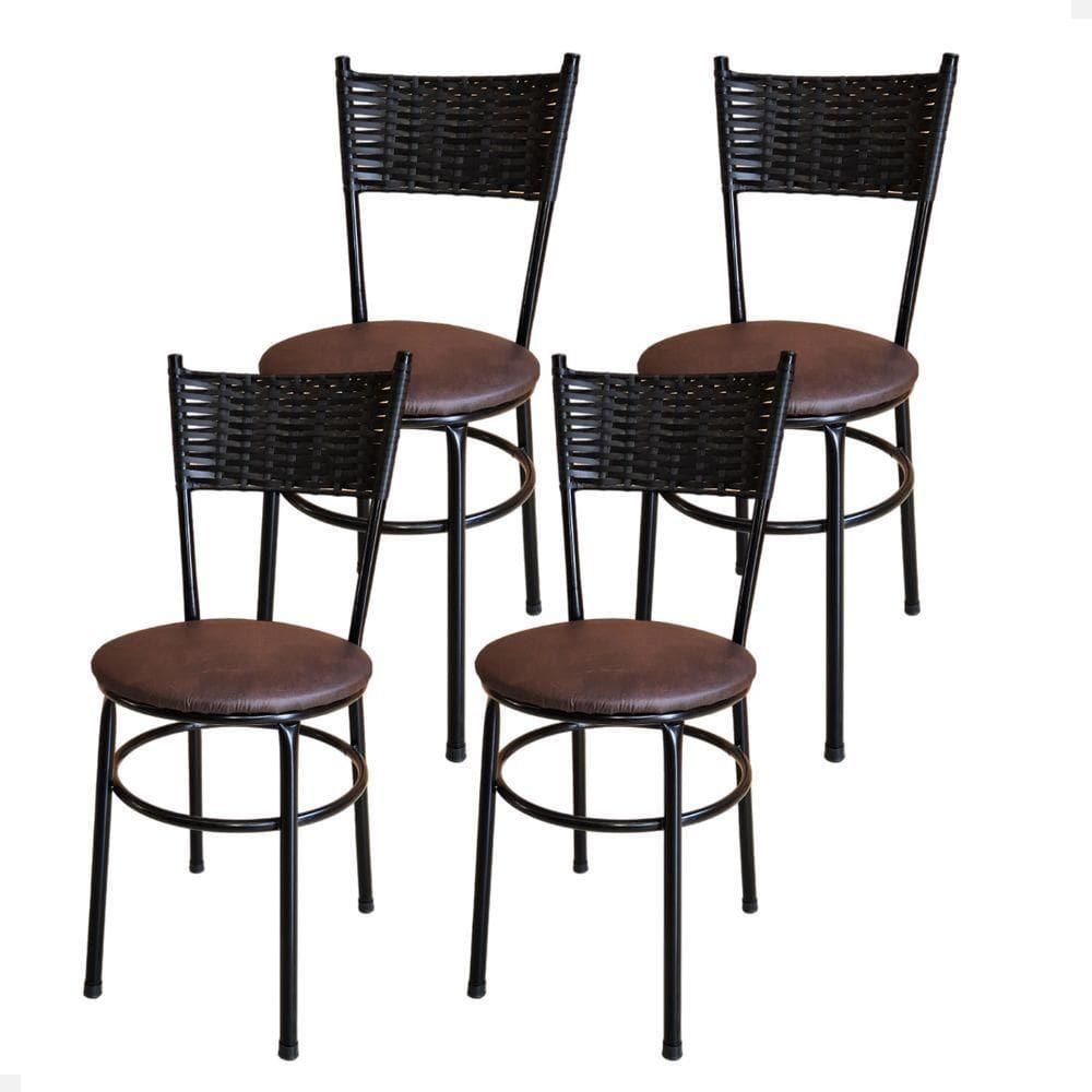 Conjunto 4 Cadeiras Para Cozinha Viena Cor:marrom