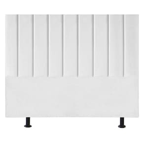 Cabeceira Estofada Cama Box Queen 160 Cm Sophia Carla Suede Cor:branco