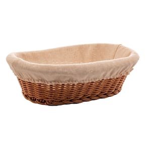Cesta Oval de Plástico com Forro em Tecido 27cm