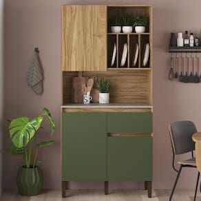 Armário De Cozinha 3 Portas 1 Gaveta Ac4310 Carvalho Oak Arbo Petra Decibal Carvalho