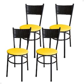 Conjunto 4 Cadeiras Para Cozinha Viena Cor:amarelo