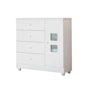 Cômoda Life 1 Porta E 4 Gavetas Tigus Baby Branco
