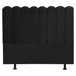 Cabeceira Nuvem Cama Box King 195 Cm Alanis Suede Preto