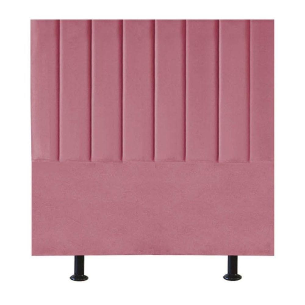 Cabeceira Estofada Cama Box Casal 140 Cm Mavie Suede Cor:rosa
