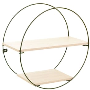 Prateleira Decorativa Geometrica Circular Verde/ Legno