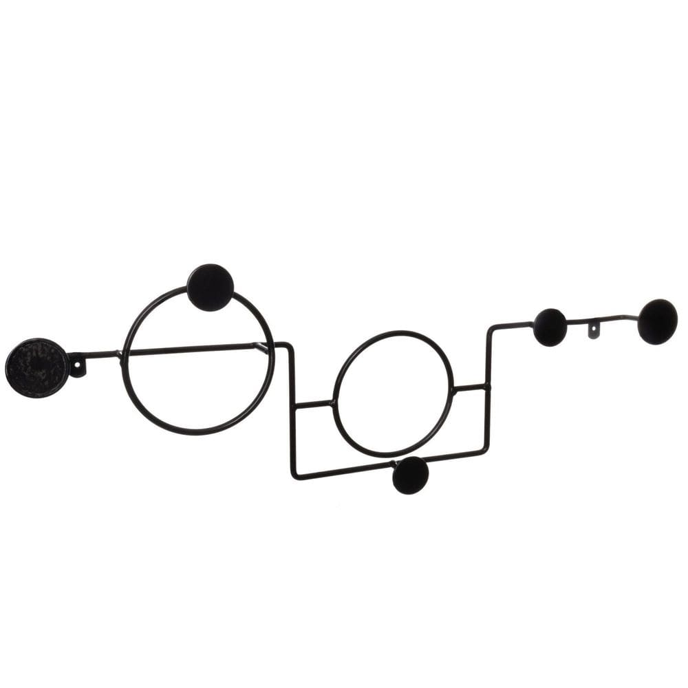 Cabideiro Multifuncional Slim Duplo Preto