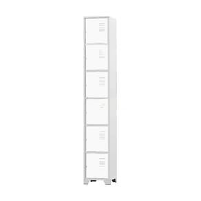 Armário Roupeiro De Aço 6 Portas Para Vestiário Academia Locker Branco com Chave