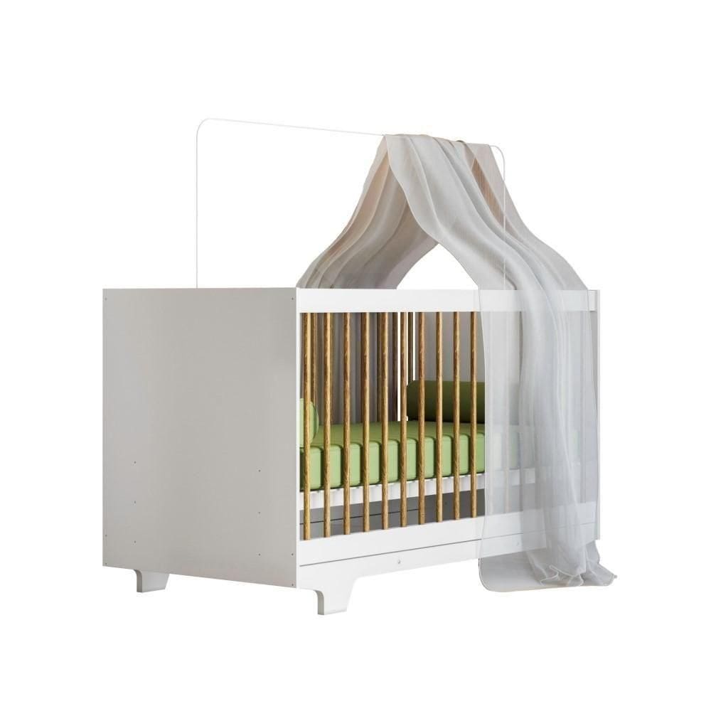 Berço Mini Cama Flocos Tigus Baby Branco