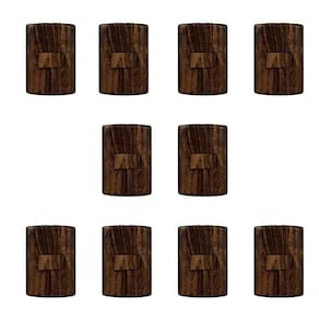Conjunto de 10 Interruptores de 1 Tecla Simples, Modular, com Placa 4x2 e Suporte Marrom