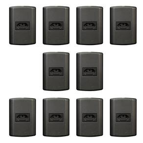 Conjunto com 10 Tomadas 2p+t 10A 250v, Modular, com Placa 4x2 e Suporte Grafite