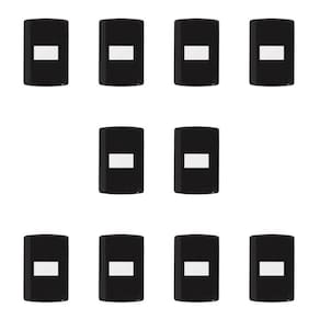 Conjunto de 10 Interruptores de 1 Tecla Simples, Modular, com Placa 4x2 e Suporte Preto e Branco