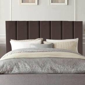 Cabeceira Estofada Cama Solteiro 100 Cm Sophia Carla Veludo marrom