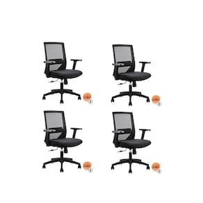 Conjunto 4 Cadeiras Diretor Chicago Office Nr17 Preto