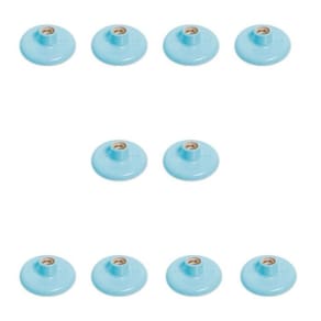 Conjunto de 10 Plafon Redondo de Sobrepor 100w Bocal Porcelana E27 Azul