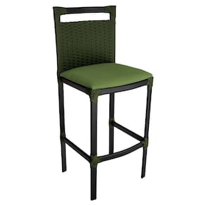 Banqueta Alta Vigor Em Alumínio E Corda Náutica Verde Verde