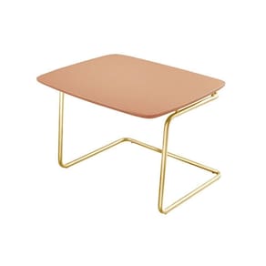 Mesa De Centro Kairos Base Ouro 54x43cm Larflex Cor:coral