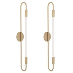 Kit 2 Arandela Plafon Parede Teto Sabre Tubular Champagne T8