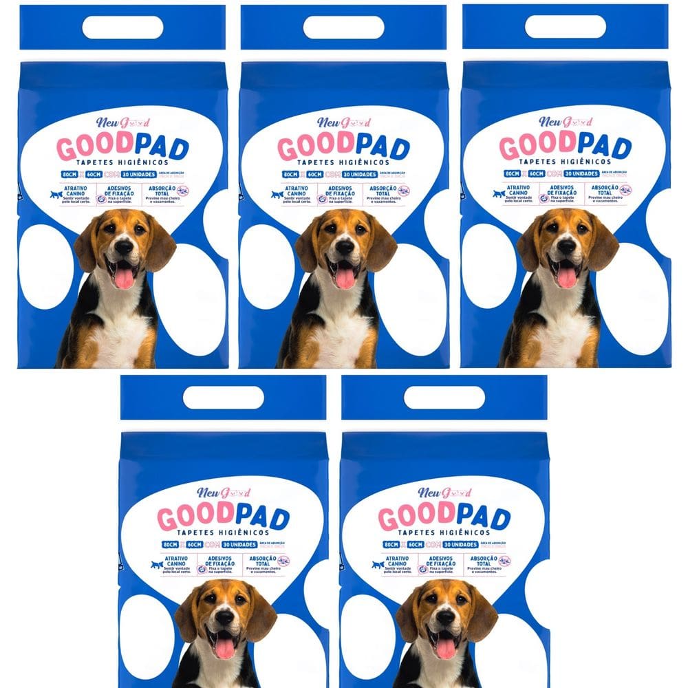 Tapete Higienico New Good 80X60cm 30 Uni - 5 Pacotes