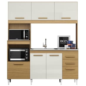 Kit Cozinha 6 Portas 3 Gavetas Carina Atacama Off White
