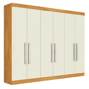 Guarda Roupa Casal 6 Portas 4 Gavetas - Alba-peroba/off White - Made Marcs