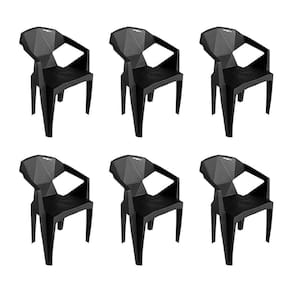 Kit 6 Cadeiras New Alegra 3d Preta Preto