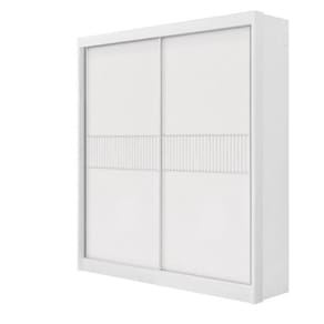 Guarda Roupa Santorini Ripado 2 Pts 100% Mdf D Doro Móveis - Branco