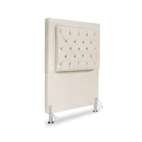 Cabeceira De Cama Box Solteiro 90 Cm Baronesa - Veludo Bege Claro