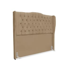 Cabeceira De Cama Box Casal 140 Cm Dubai Premium - Veludo Bege Escuro