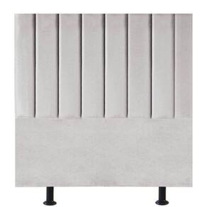 Cabeceira Estofada Cama Box Solteiro 100 Cm Karla Veludo cinza Claro