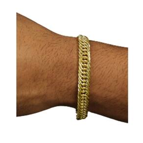 Pulseira 10mm Grumet elo Triplo moeda antiga nao enferruja