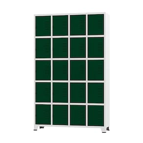 Armário Roupeiro De Aço Para Vestiário 20 Portas Locker Verde Escuro com Chave