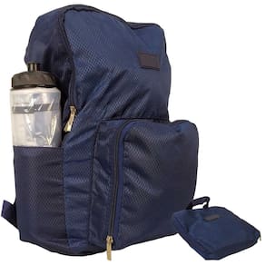 Mochila Escolar Viagem Bolsa Academia Unissex Dobrável Azul Escuro CBRN18222