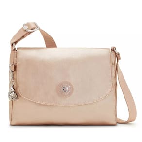 Bolsa Kipling Tamia Transversal Gold Charm Metalica