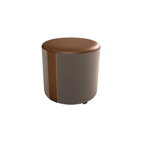 Puff Decorativo Sala Descando Copenhage Premium Veludo Capuccino Matrix