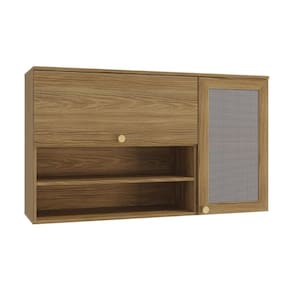 Armário Aéreo Cozinha Modulado Botanic M635 2 Portas c/ Tela 120cm Nogueira - Kappesberg