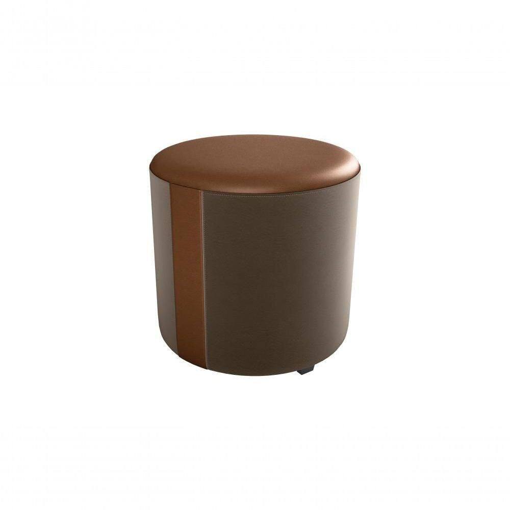 Puff Decorativo Sala Descando Copenhage Premium Veludo Marrom Matrix