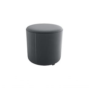 Puff Decorativo Sala Descando Copenhage Premium Veludo Cinza Matrix