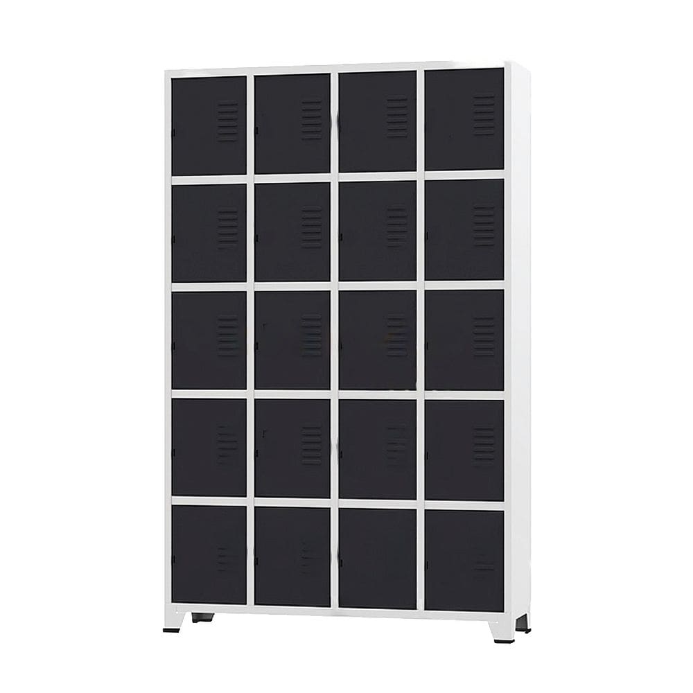 Armário Roupeiro De Aço Para Vestiário 20 Portas Locker Preto com Chave