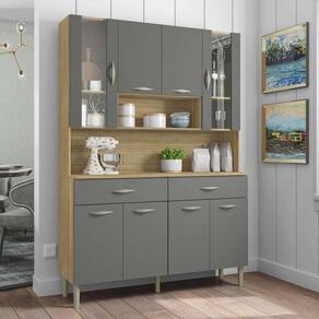 Armário De Cozinha Compacta 8 Portas 2 Gavetas Golden - Freijó-gris Freijó-gris
