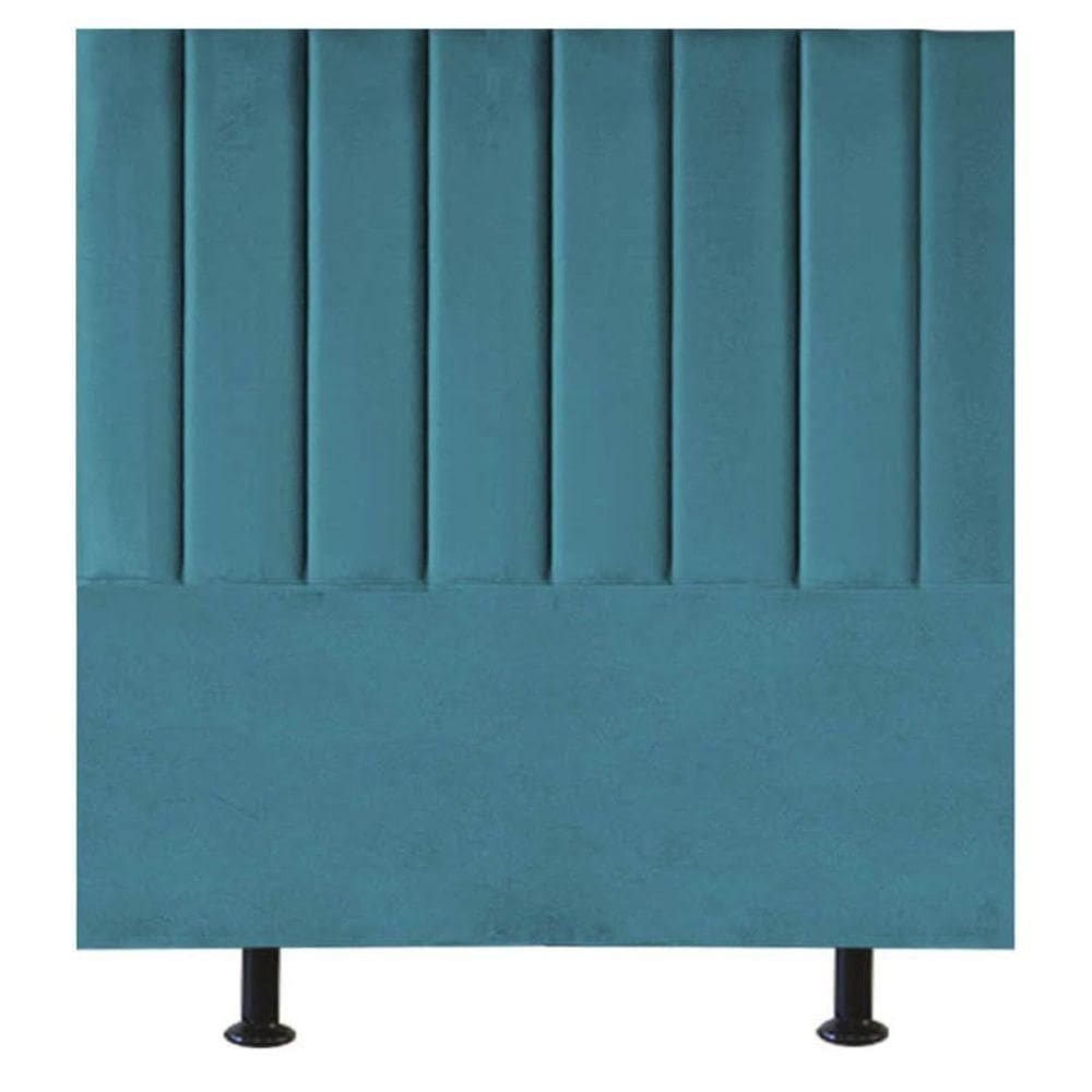Cabeceira De Cama Solteiro Box 90 Cm Karla Suede Cor:azul Turquesa