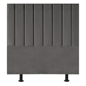 Cabeceira Estofada Cama Solteiro 90 Cm Sophia Carla Linho cinza