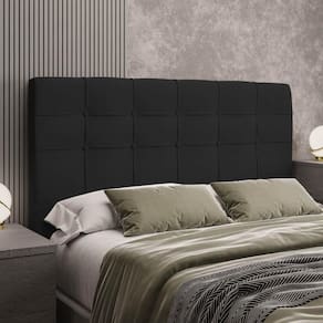 Cabeceira Queen Estofada Veloplus Dobuê Hanover Preto