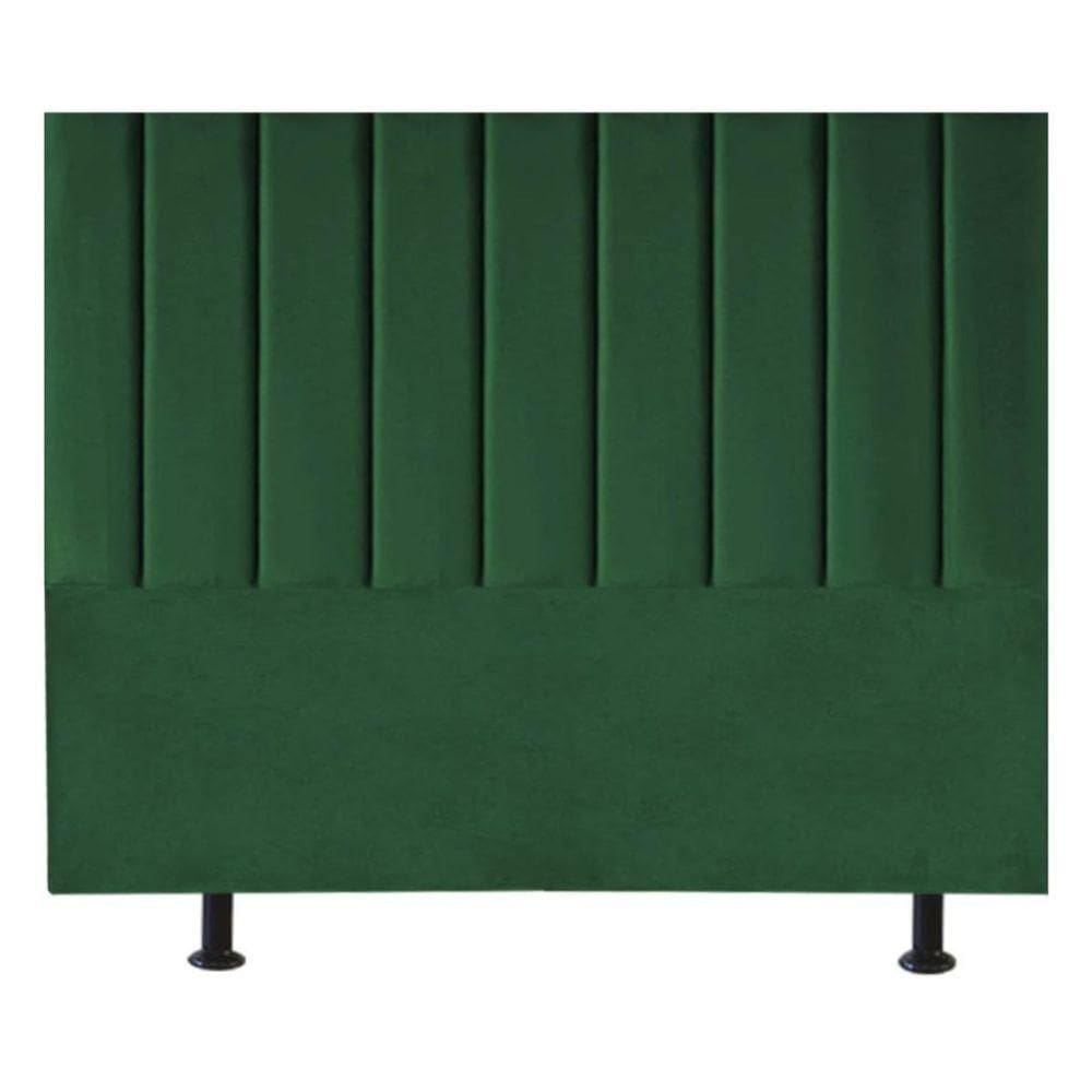 Cabeceira Estofada Cama Box Queen 160 Cm Sophia Carla Suede Cor:verde Musgo