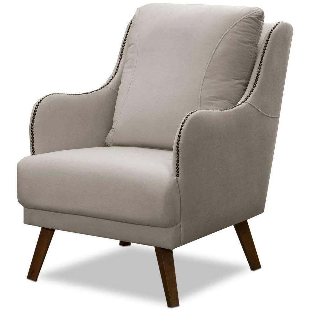 Poltrona Decorativa Sarah Veludo Bege